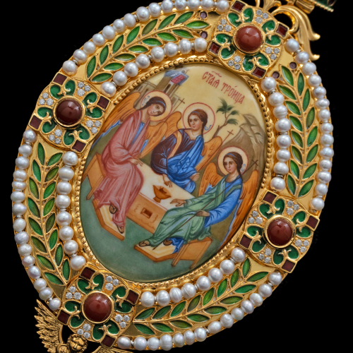 2.7.2535нпгэ-1/141п Панагия из серебра 925 пробы в позолоте  фото 6