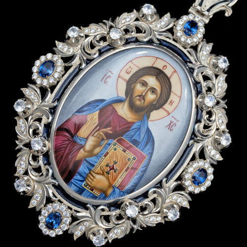 2.7.2524э-1/143 Панагия из серебра 925 пробы  фото 4