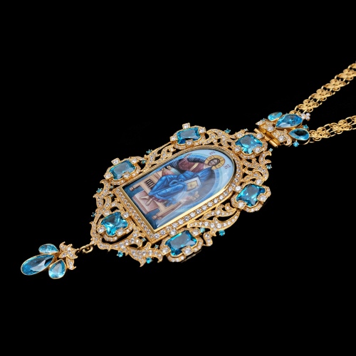 2.7.2067п-1/41п Панагия из серебра 925 пробы в позолоте  фото 6