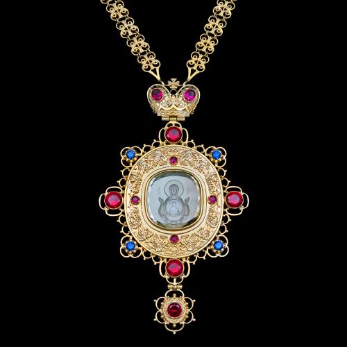 2.7.2187п-17/88п Панагия серебряная 925 пробы в позолоте