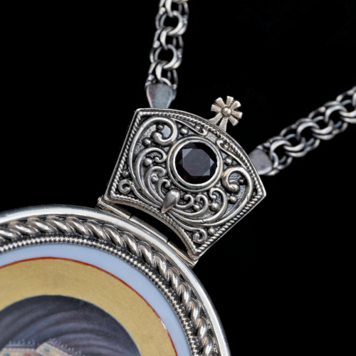 2.7.1145р-1/1р Панагия из серебра 925 пробы фото 3