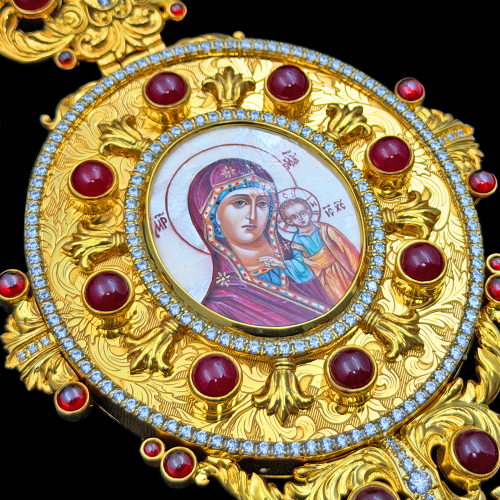 2.7.2649нп-1/41п Панагия из серебра 925 пробы в позолоте фото 4