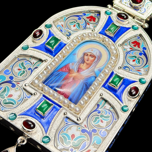 2.7.2124нгэ-1/98 Панагия из серебра 925 пробы фото 5