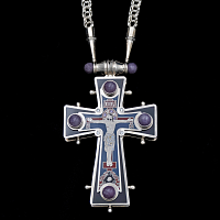 2.10.0557н-25/64 Крест наперсный серебряный в византийском стиле