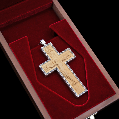 2.10.0362р-13 Крест наперсный из серебра 925 пробы фото 5