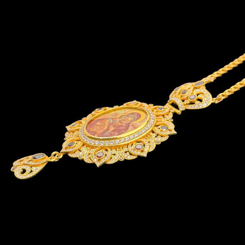 2.7.2536нп-16/1п Панагия из серебра 925 пробы в позолоте фото 6