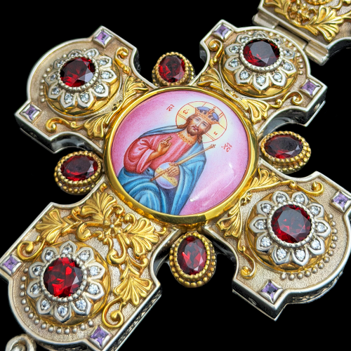 2.10.0297нф-1/52п Крест наперсный из серебра 925 пробы фото 4