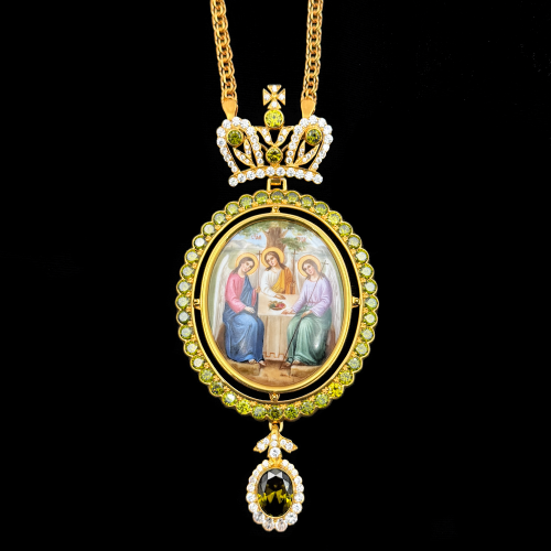 2.7.2762п-1/93п Панагия из серебра 925 пробы в позолоте 