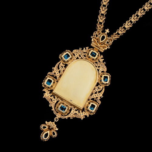 2.7.2067п-1/41п Панагия из серебра 925 пробы в позолоте  фото 2