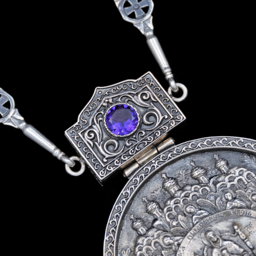 2.7.0328н/19 Панагия из серебра 925 пробы  фото 5