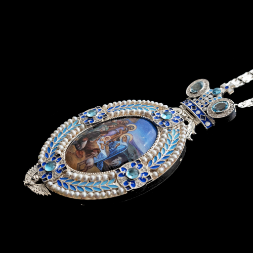 2.7.2535нгэ-1/20 Панагия из серебра 925 пробы фото 7