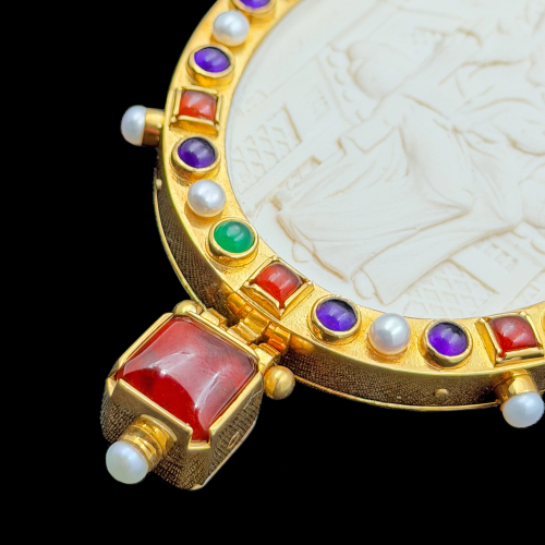 2.7.2204нп-14/112п Панагия из серебра 925 пробы в позолоте фото 3