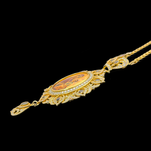 2.7.2536нп-1/1п Панагия из серебра 925 пробы в позолоте фото 6