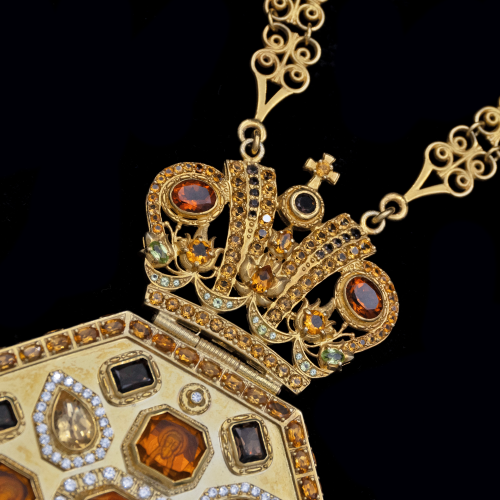 2.7.2118нп-17/88п Панагия серебряная 925 пробы в позолоте фото 3