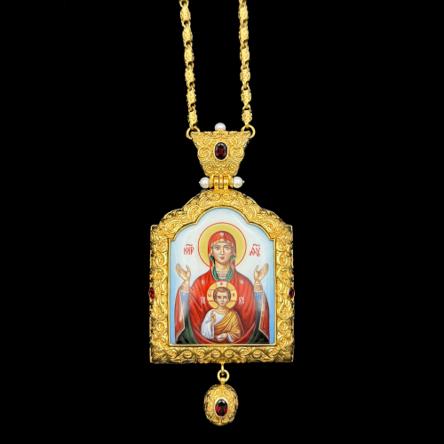 2.7.0877нп-1/73п Панагия из серебра 925 пробы в позолоте