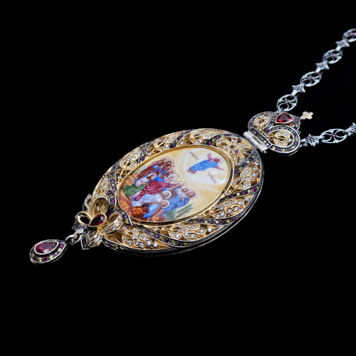 2.7.0505фр-1/44р Панагия серебряная 925 пробы фото 2