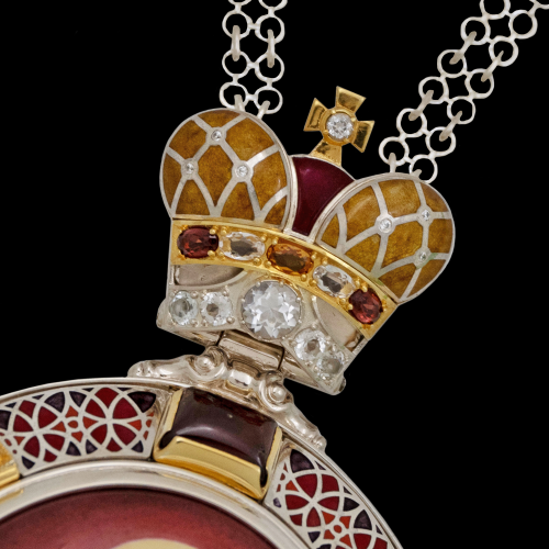 2.7.2455нфгэ-1/63 Панагия из серебра 925 пробы  фото 5