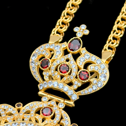 2.7.2536нп-16/1п Панагия из серебра 925 пробы в позолоте фото 5