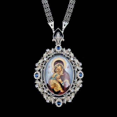 2.7.2524э-1/143 Панагия из серебра 925 пробы 