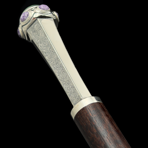 2.7.2922нр Посох серебряный с натуральными камнями фото 2