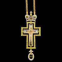 2.10.0669п-1/93п Крест наперсный из серебра 925 пробы в позолоте