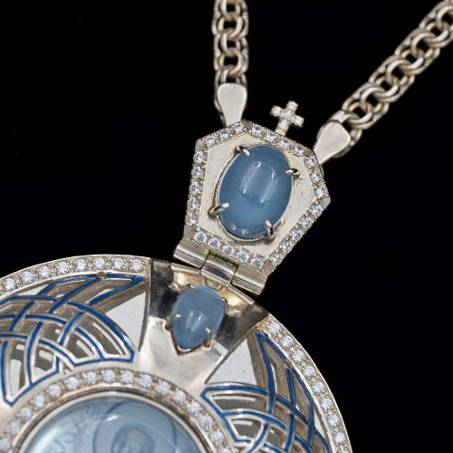 2.7.2026-17/1 Панагия серебряная 925 пробы  фото 5