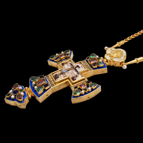 2.10.0527пэ-19/64п Крест наперсный  из серебра 925 пробы в позолоте фото 6