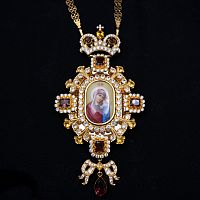 2.7.2585п-1/141п Панагия из серебра 925 пробы в позолоте 