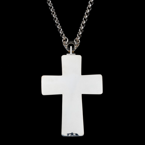 2.10.0607нр-26/112 Крест наперсный из серебра 925 пробы с натуральными камнями фото 5