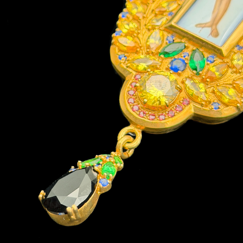 2.10.0537п-1/24п Крест наперсный из серебра 925 пробы в позолоте фото 5