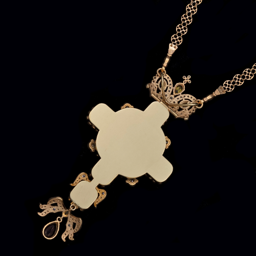 2.10.0633п-1/141п Крест наперсный из серебра 925 пробы в позолоте фото 2