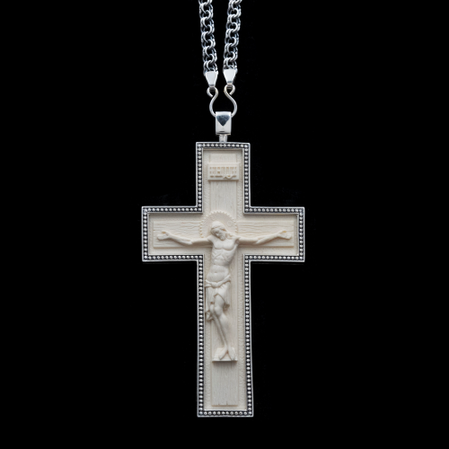 2.10.0362р-14/1р Крест наперсный из серебра 925 пробы