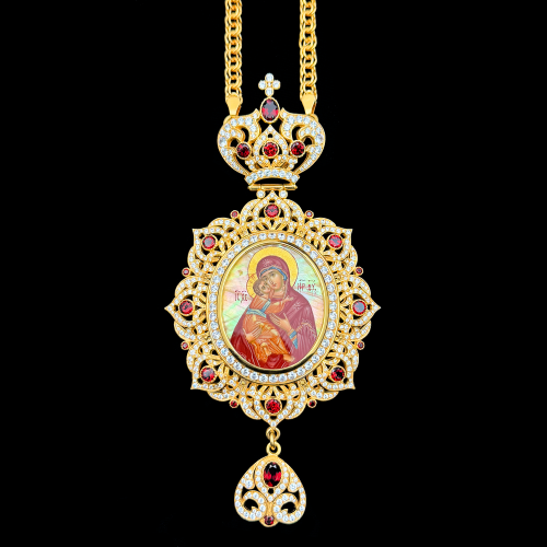 2.7.2536нп-16/1п Панагия из серебра 925 пробы в позолоте