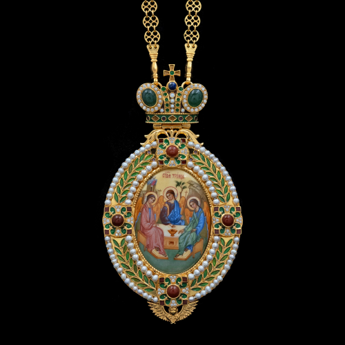 2.7.2535нпгэ-1/141п Панагия из серебра 925 пробы в позолоте 