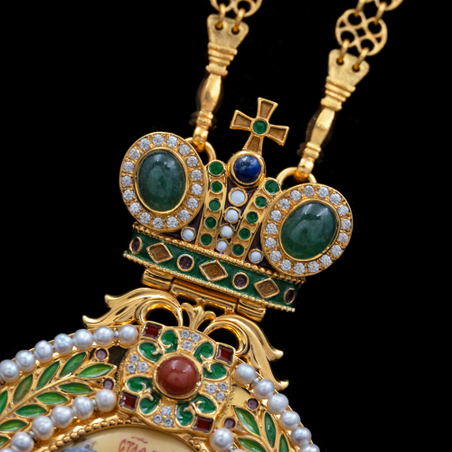 2.7.2535нпгэ-1/141п Панагия из серебра 925 пробы в позолоте  фото 5