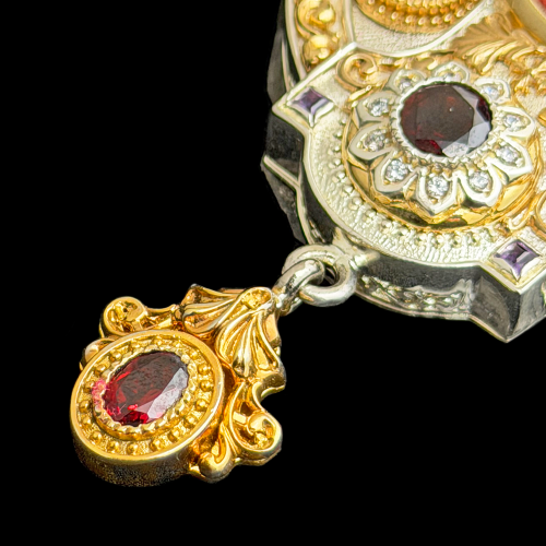 2.7.1135нф-1/52п Панагия из серебра 925 пробы  фото 3