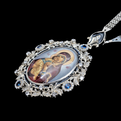 2.7.2524э-1/143 Панагия из серебра 925 пробы  фото 6