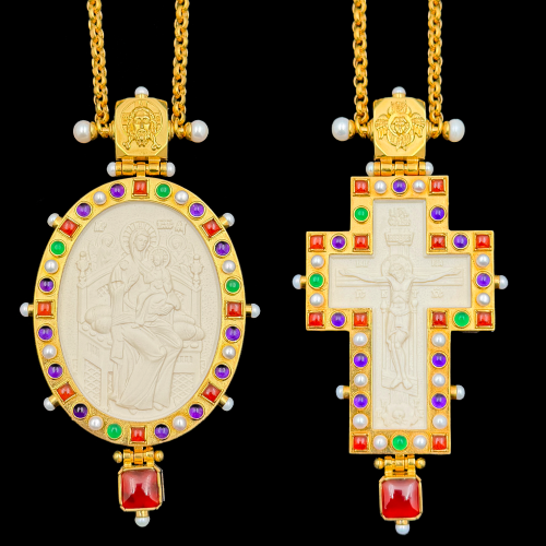 2.7.2204нп-14/112п-К Архиерейский комплект серебряный с позолотой