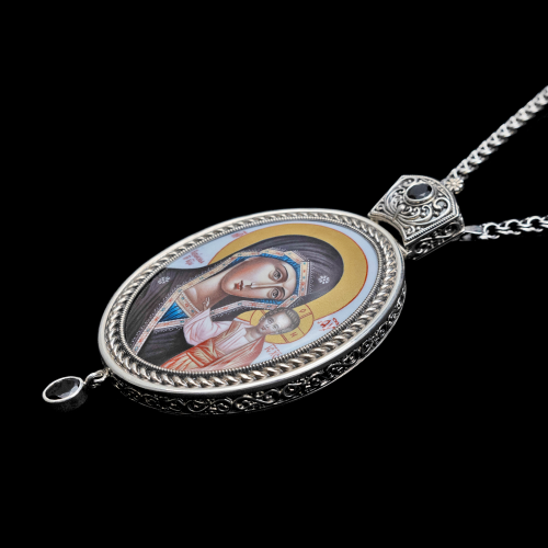 2.7.1145р-1/1р Панагия из серебра 925 пробы фото 2