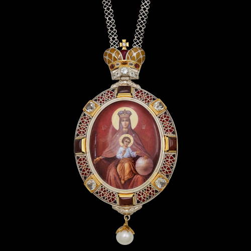 2.7.2455нфгэ-1/63 Панагия из серебра 925 пробы 