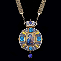 2.7.1996пр-19/120п Панагия из серебра 925 пробы в позолоте