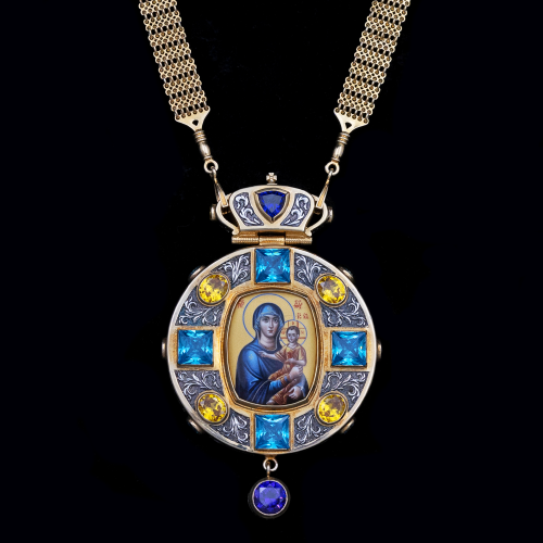 2.7.1996пр-19/120п Панагия из серебра 925 пробы в позолоте