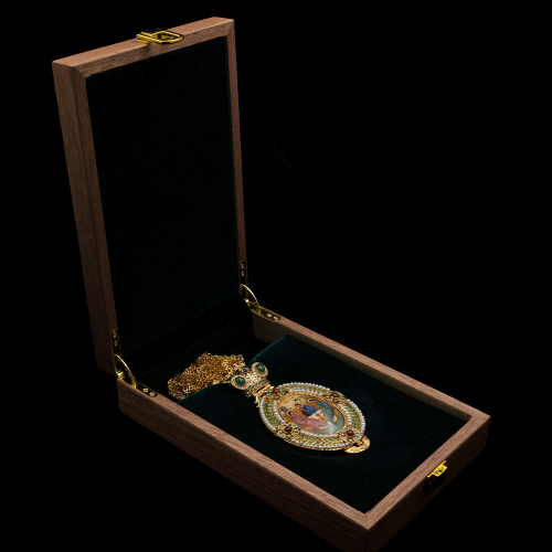 2.7.2535нпгэ-1/141п Панагия из серебра 925 пробы в позолоте  фото 2