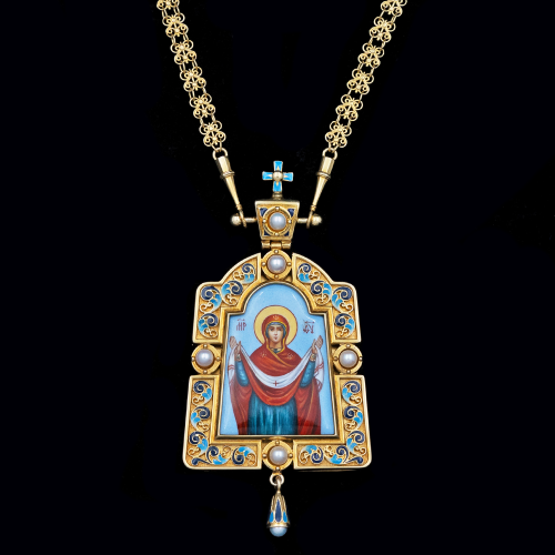 2.7.1541пэ-1/41п Панагия из серебра 925 пробы в позолоте