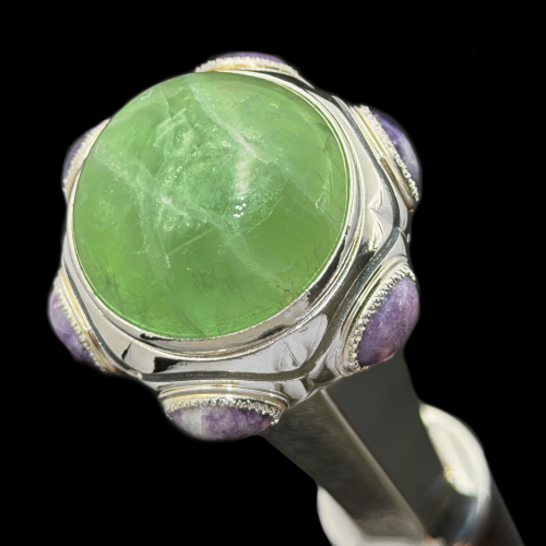 2.7.2922нр Посох серебряный с натуральными камнями фото 4