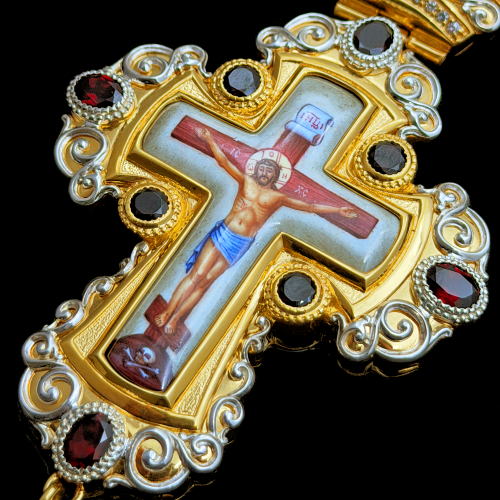 2.10.0323нф-1/98п Крест наперсный из серебра 925 пробы фото 3