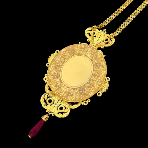 2.7.2649нп-1/41п Панагия из серебра 925 пробы в позолоте фото 2