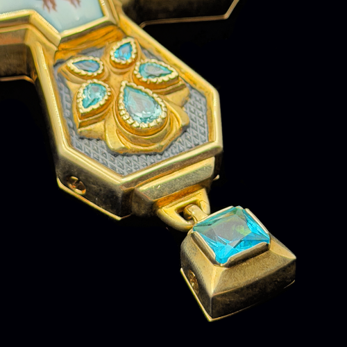 2.10.0427пр-1/41п Крест наперсный из серебра 925 пробы в позолоте фото 4