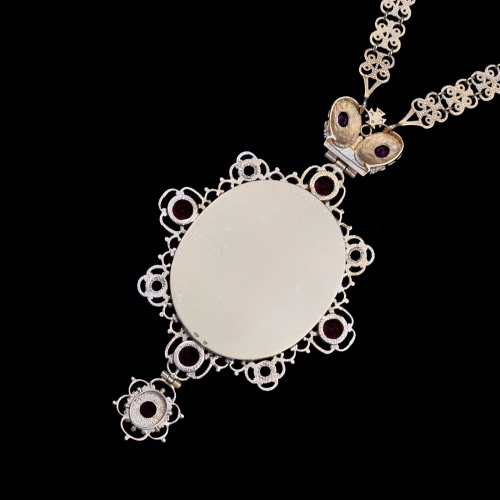 2.7.2187п-17/88п Панагия серебряная 925 пробы в позолоте фото 3