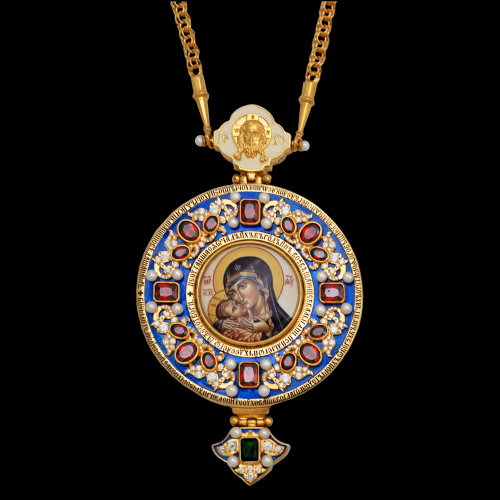 2.7.2184пэ-19/64п Панагия из серебра 925 пробы в позолоте